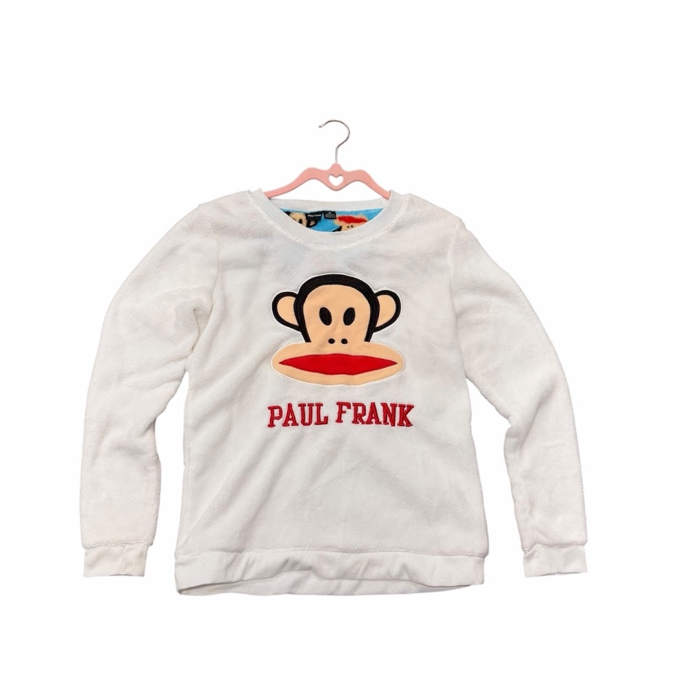 Paul Frank Julius Fuzzy Plush Sweater 2014 White Crewneck Size S